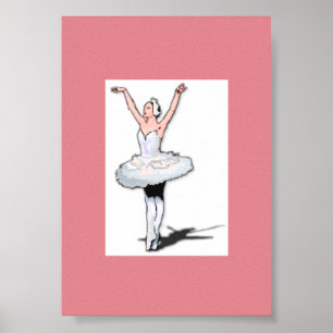 Balé rosa Dançarina Ballerina Poster