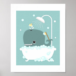 Baleia Bath Poster Impressão