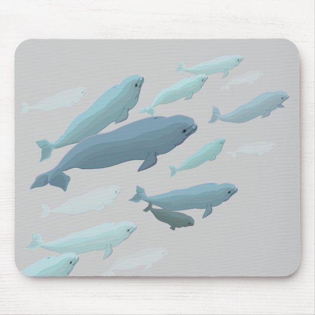 Baleia Beluga Art Mousepad Bebê Decoração de Balei (Frente)