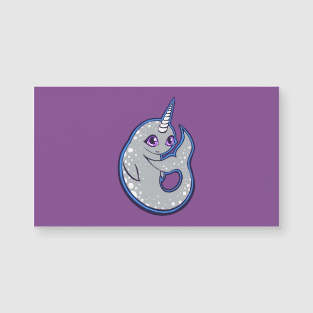 Baleia cinzenta de Narwhal com design do desenho (Frente)