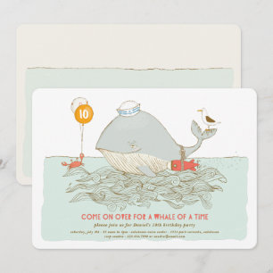 Baleia de um Convite de festas de Piscina de anive