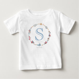 Baleia do Mar Monograma   Baby Boy   Camiseta