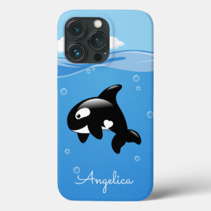 Baleia Orca Cuta no Oceano com Nome Personalizado