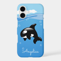 Baleia Orca Fofa no Oceano com Nome Personalizado