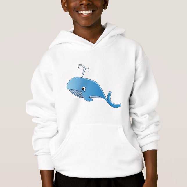 Baleia - Pullover Hoodie de Crianças (Frente)