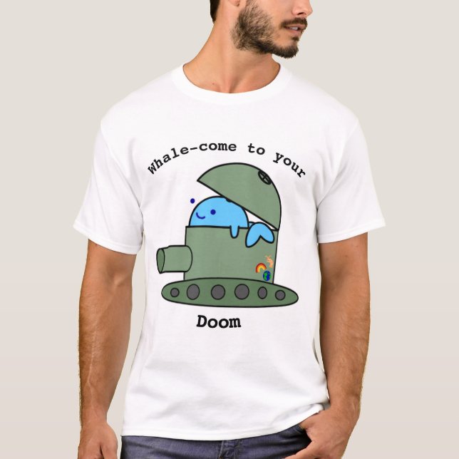 "Baleia-vem o t-shirt à sua desgraça" (Frente)