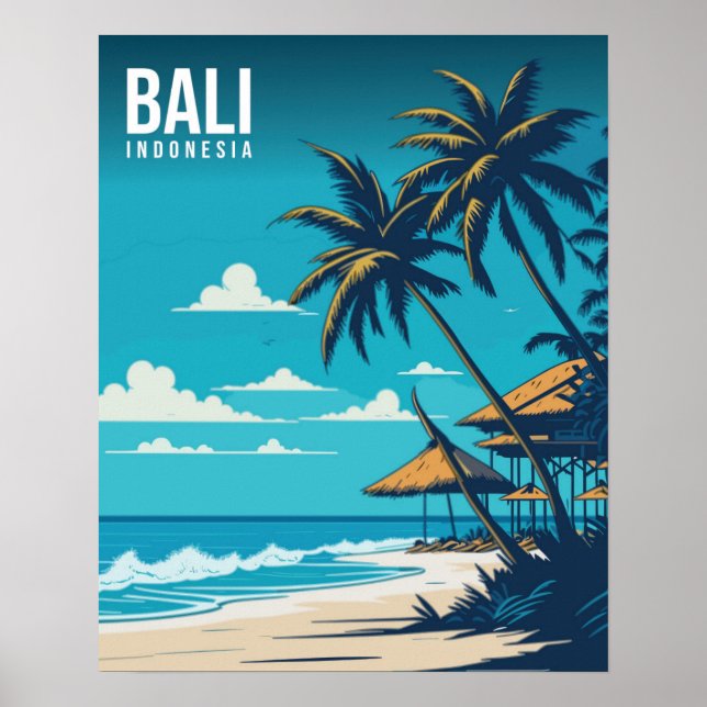 Bali Beach Illustration Poster (Frente)