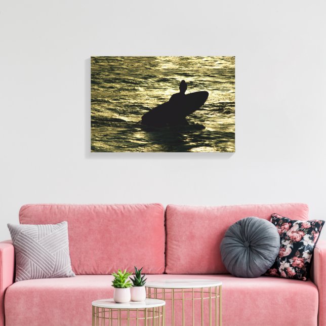 Bali Golden Hour Surf  - Canvas Wall Art Print (Insitu(Sala de estar))