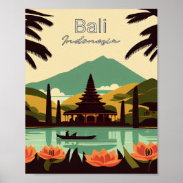 Bali Indonesia Minimalista Vintage Art Poster