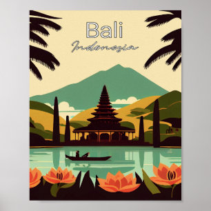 Bali Indonesia Minimalista Vintage Art Poster