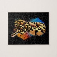 Ball Python Rainbow Color Watercolor Quebra-cabeça