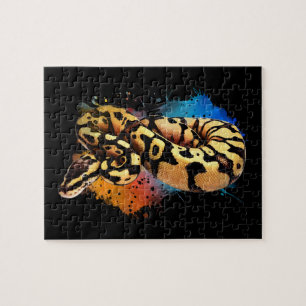 Ball Python Rainbow Color Watercolor Quebra-cabeça