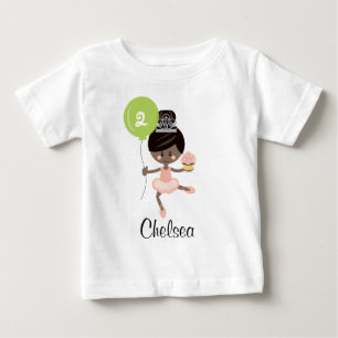 Ballerina Birthday Baby T-shirt afro-americana
