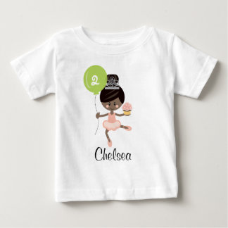 Ballerina Birthday Baby T-shirt afro-americana