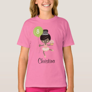 Ballerina Birthday Kids Ringer T-Shirt African Ame