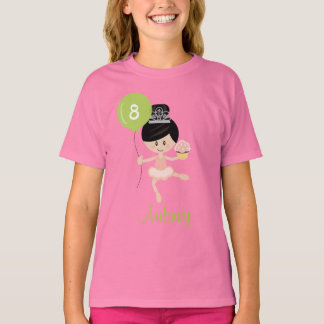Ballerina Birthday Kids Ringer T-Shirt Asiático