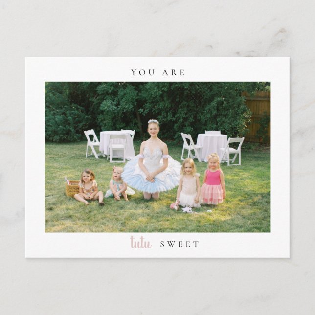 Ballerina Birthday Obrigado Cartão de Posto Fotogr (Frente)