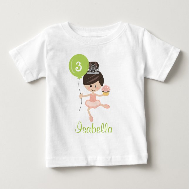 Ballerina Birthday Toddler T-shirt (Frente)