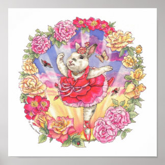 Ballerina Bunny Impressão Rosa