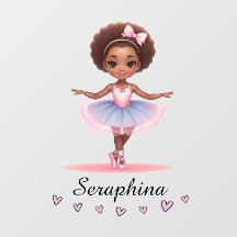 Ballerina Cor-de-Rosa Corações Personalizados Sala