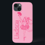 Ballerina cor-de-rosa nome de garotas personalizad<br><div class="desc">Um belo caso original para sua Ballerina especial. Lê Lindsay ou você pode personalizar com sua própria escolha de nome ou palavras. Desenvolvido exclusivamente por Sarah Trett.</div>