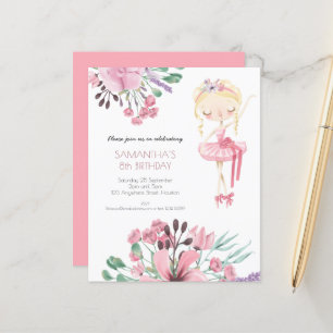 Ballerina de orçamento Florais Festa de 8 anos de 