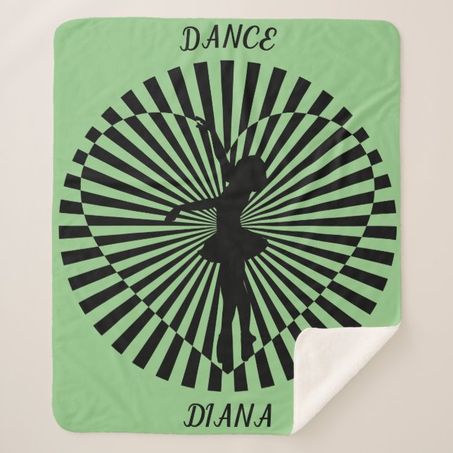 Ballerina em um cobertor abstrato preto e branco. (Frente)