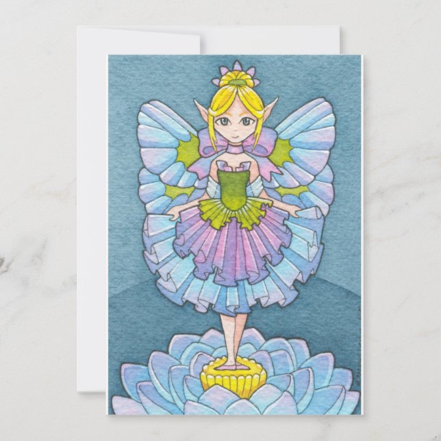 Ballerina Fada Convite de Aniversário Moussart (Frente)
