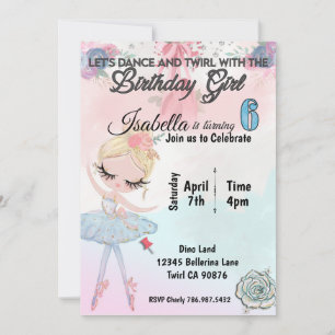 Ballerina faz seis convites de aniversário