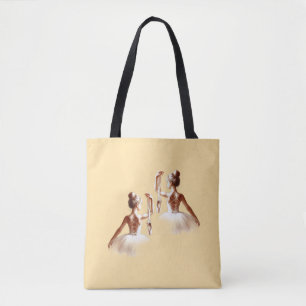 "Ballerina Grace - Bag de Tote de Aquarela Artísti