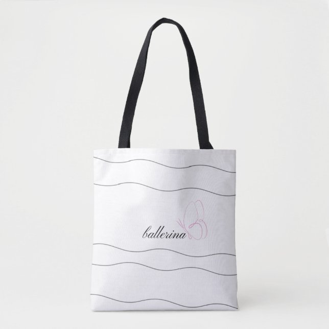 Ballerina Minimalista e Bolsa branco de borboleta  (Frente)