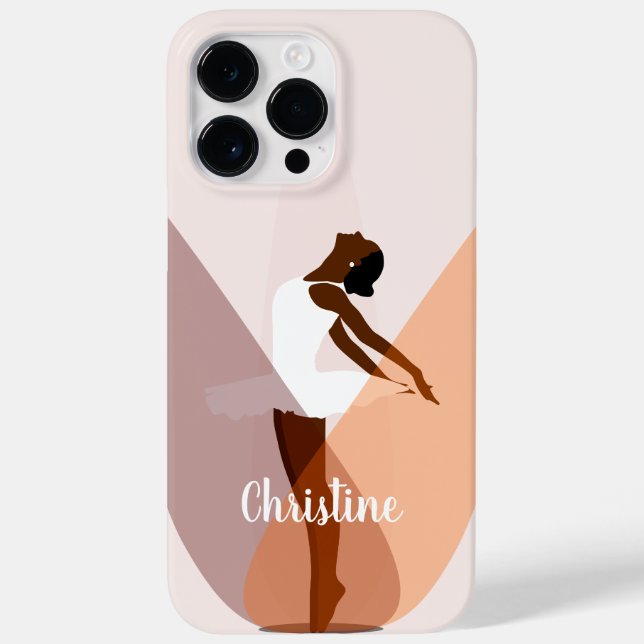 Ballerina Negra Dançarina de Ballet Rosa Claro Cas (Verso)