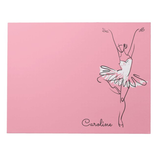 Ballerina nome personalizado e bloco de notas colo (Frente)