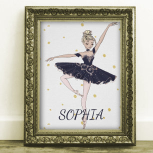 Ballerina Personal Dourado Spots Poster