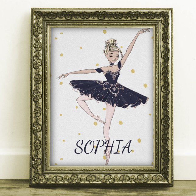 Ballerina Personal Dourado Spots Poster (Criador carregado)