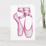 Ballerina Pink Slippers Watercolor Cartão de Anive<br><div class="desc">Balé Rosa Bonito Slippers Watercolor para a "Garota nos Dedos" em Sua Vida. Mensagem personalizável.</div>