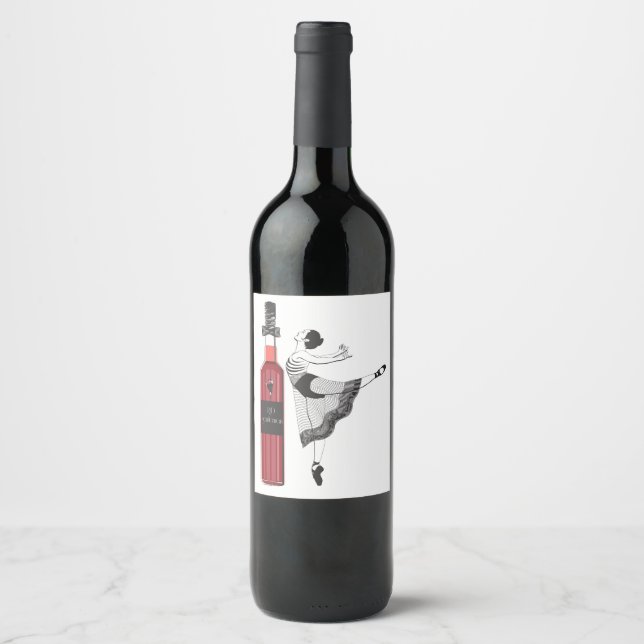 Ballerina, senhor tinto, rótulos de vinho. (Frente)