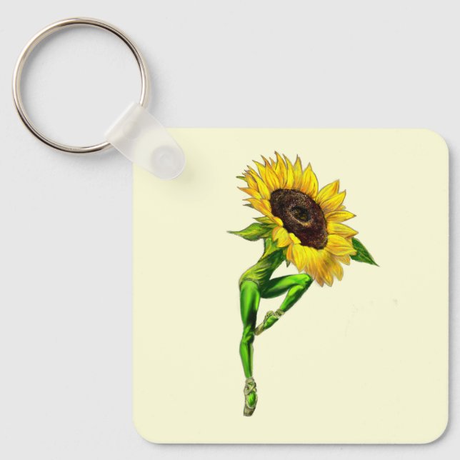 Ballerina Sunflower Balé Dancer Chaveiro Gift (Frente)