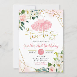 Ballerina Tutu Menina Segundo Convite De Aniversár