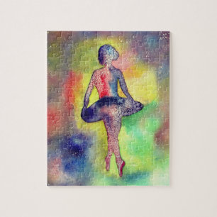 Ballerina Watercolor Art Quebra-cabeça
