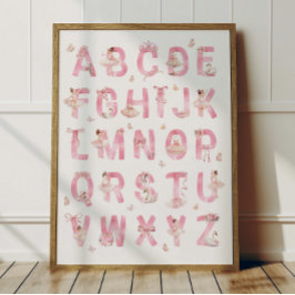Ballet Alphabet ABC Poster Kids Room Decor