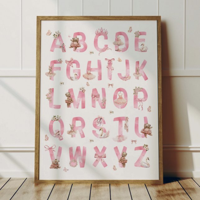 Ballet Bear Alphabet ABC Poster Kids Room Decor (Criador carregado)