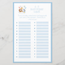 Baloes Animais A-Z Jogo para Chá de Bebê