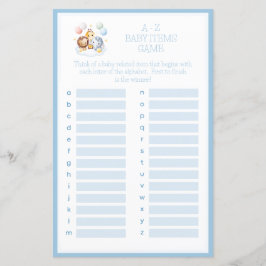 Baloes Animais A-Z Jogo para Chá de Bebê