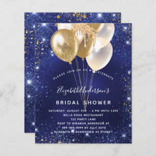 Balões azuis de ouro do marinho de orçamento