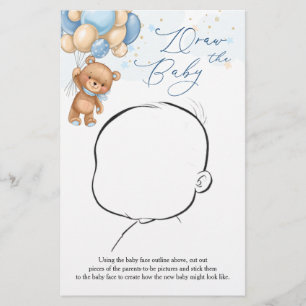 Balões Azuis do Urso de Teddy Desenhar Jogo do Beb