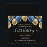 Balões Azuis Dourados com Brilho 60º Aniversário<br><div class="desc">Balões azuis falsos e dourados esfolados na borda superior. Todo o texto é ajustável e fácil de mudar para as necessidades do seu próprio partido. Excelente elegante do modelo guarde a data festa de aniversário design. a qualquer ano, a idade pode ser alterada. Típica simples e elegante da na moda...</div>