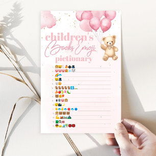 Balões carregam livros infantis emoji pictionary