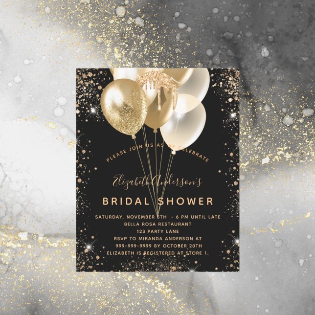 Balões Chá de panela de ouro preto e branco (Criador carregado)