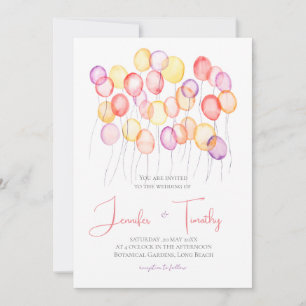 Balões coloridos de convite para casamento